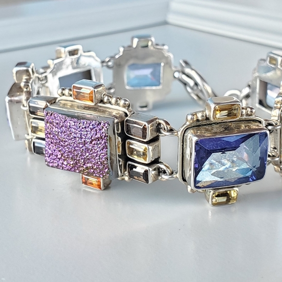 Nicky Butler RAJ Limited Edition Druzy Quartz Sterling Silver Designer Bracelet